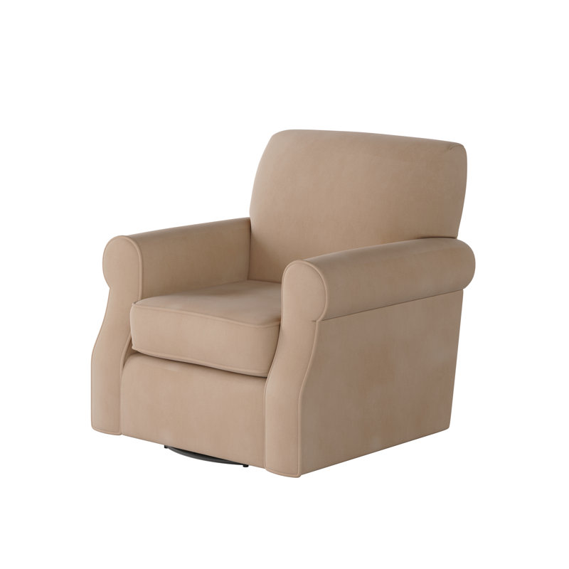 Fauteuil pivotant en polyester Silverlock, Velours performance Bella Blush