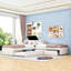 Lit plateforme simple tapissier avec 2 tiroirs et lit gigogne