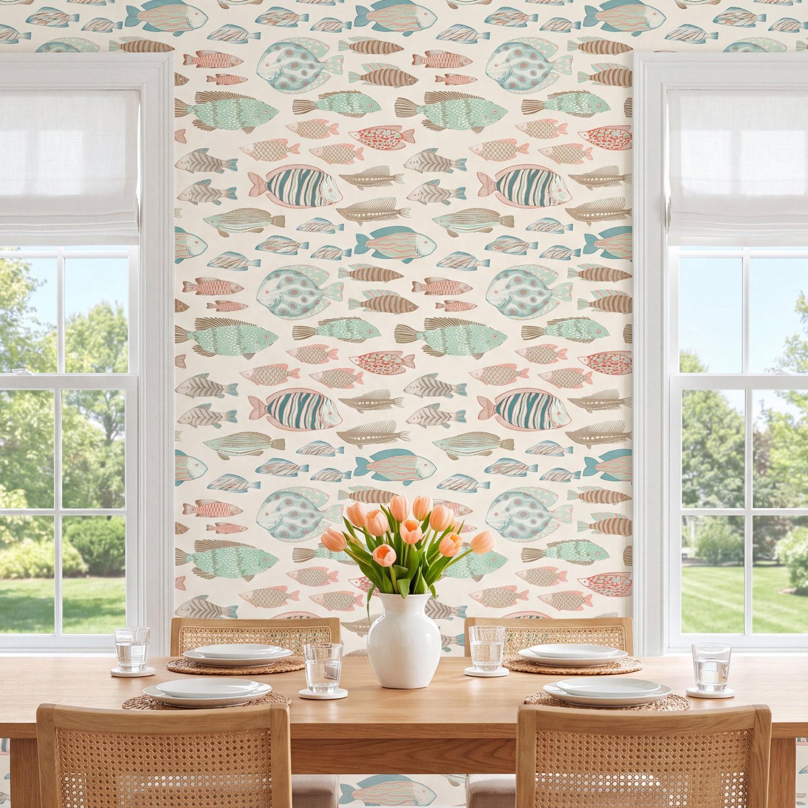 Marine Fish Peel And Stick Wallpaper, Ocean Spray