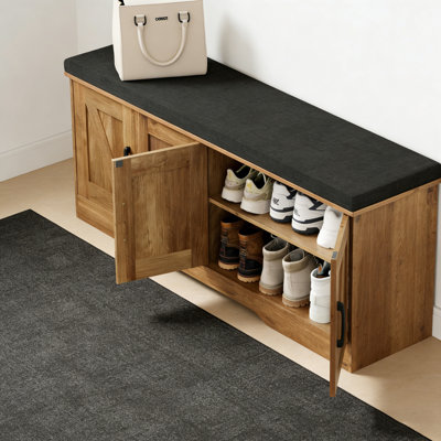 Storage Bench With Cushioned Seat