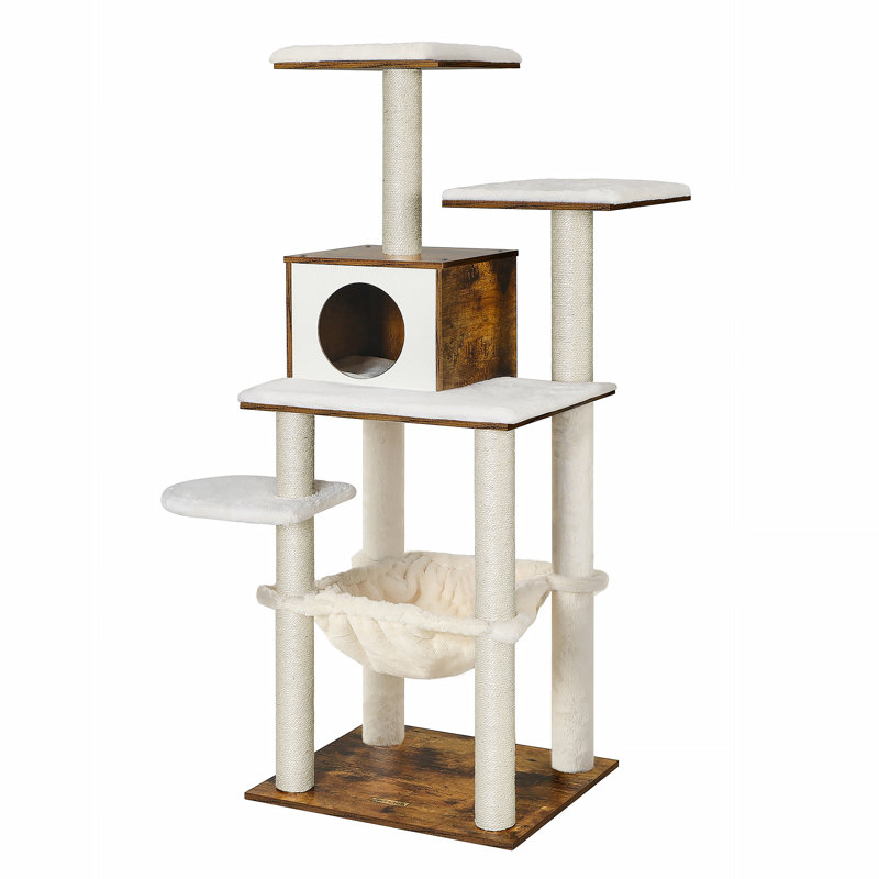 138cm H Cat Tree, Brown/Beige