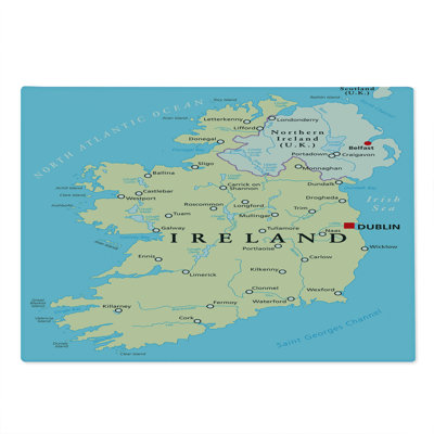 East Urban Home Glass Ireland Map Cutting Board