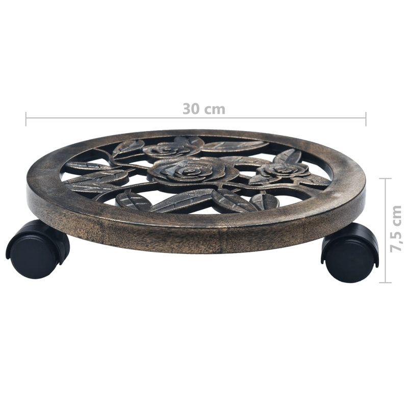 Tombolo Caddy Plant Stand, Bronze