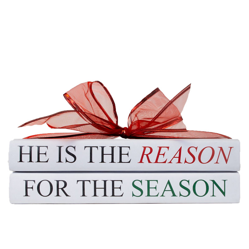 Decorative Books - Quote Book Stack - "The Reason, Christmas"