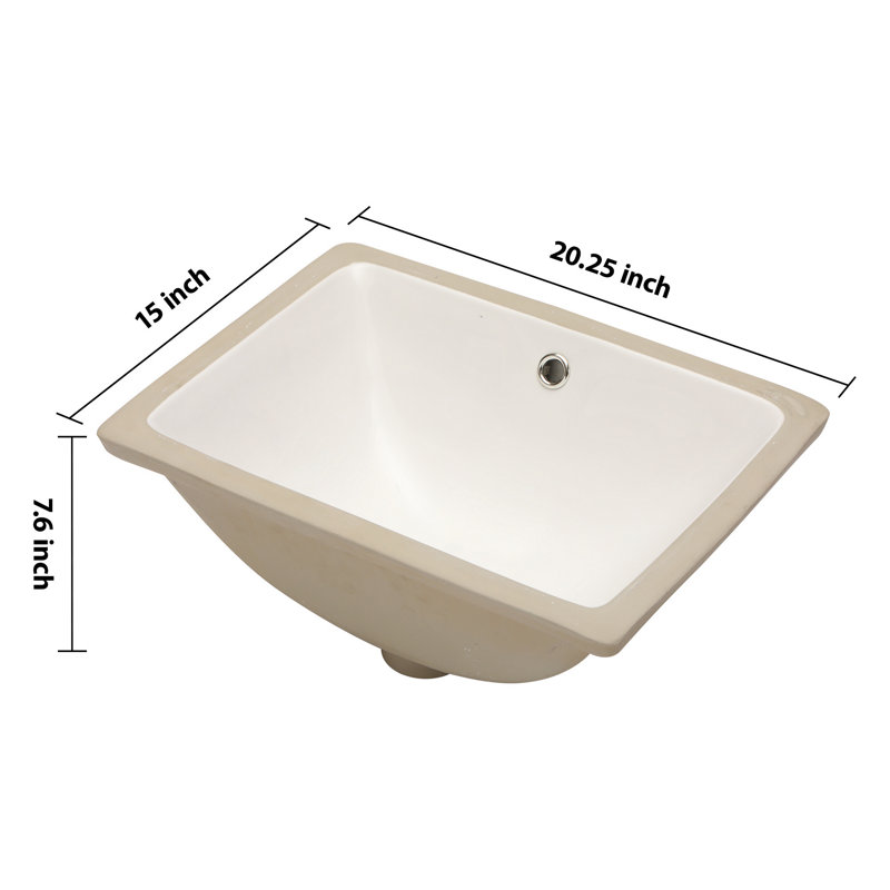 Lavabo de salle de bain moderne encastré en céramique avec trop-plein Modern