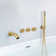 Triple Cross Handle Bathtub Faucet,Waterfall Bath Tub Faucet with Handheld Shower
