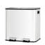 8 gallons Double poubelle à pédale, poubelle en acier inoxydable avec couvercles à fermeture douce et doublures amovibles, blanc-123856508