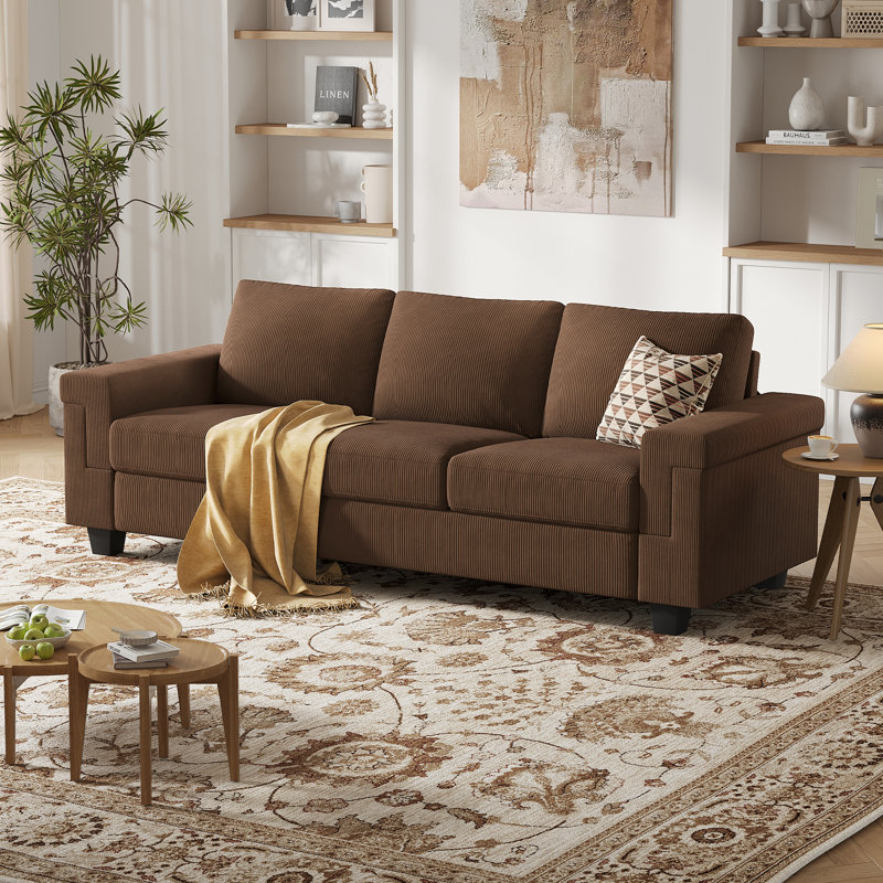 Canapé rembourré Brooklington, Polyester brun