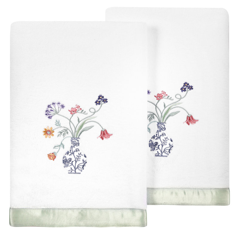 Turkish Cotton Fingertip Towel, White, Bath Towel-2Pack