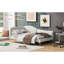 Lit de jour simple moderne avec revêtement en lin et accoudoirs, beige - solide et confortable en tissu, décor confortable et polyvalent-1884205204-1884205206