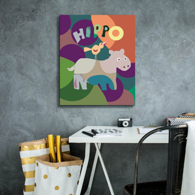 'Hippo' by Holly McGee Canvas Wall Art