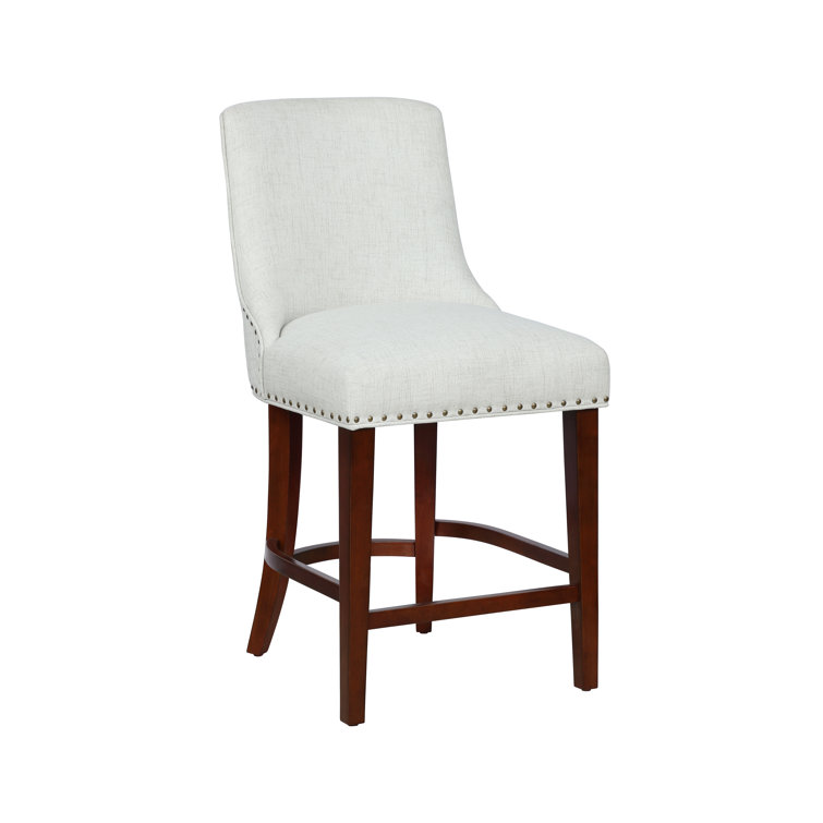 Alejoa Upholstered Nailhead Trim Counter Stool