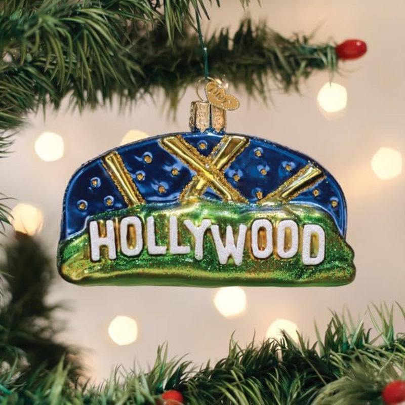 Old World Christmas Blown Glass Ornament for Christmas Tree, Hollywood Sign