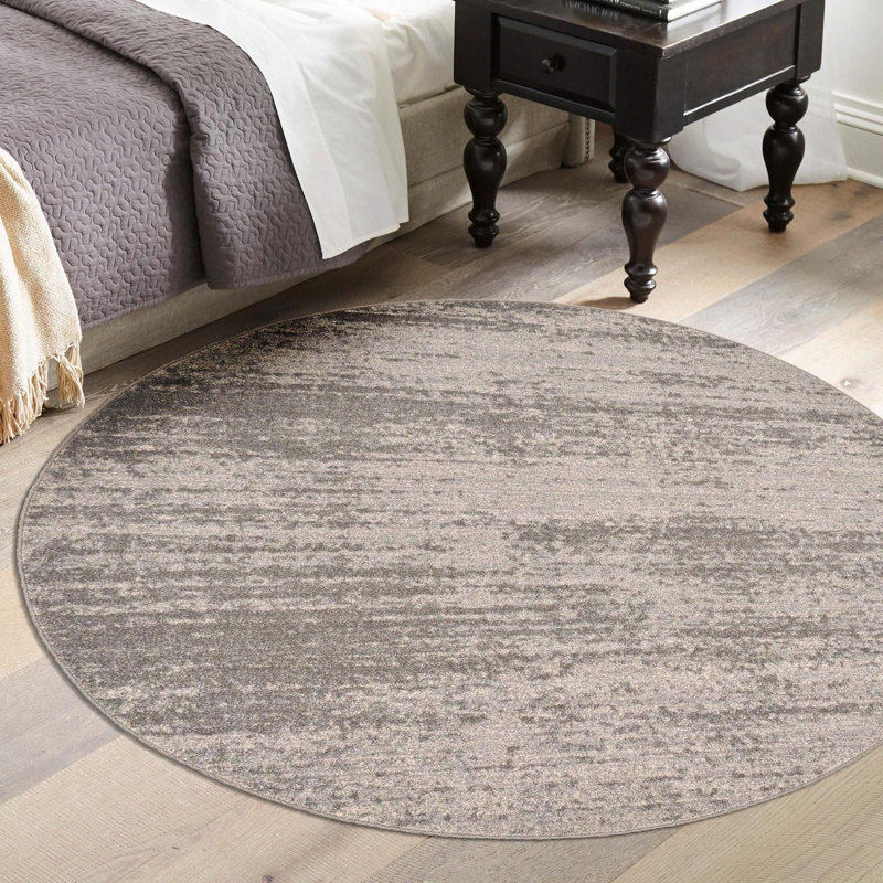 Tapis gris Croslin, Rond 3 pi 3 po