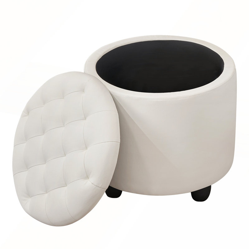 Modern Button Tufted Accent Storage Ottoman