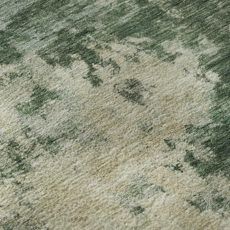 Premium Machine Washable Mayfield AMF2066 Abstract Rug, Fern, 8' Round