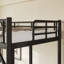 Lit mezzanine simple TG avec échelles, lit mezzanine simple en métal pour adultes, adolescents, enfants, amplement d'espace sous le lit et aucun sommier nécessaire, noir-130169946-130169951