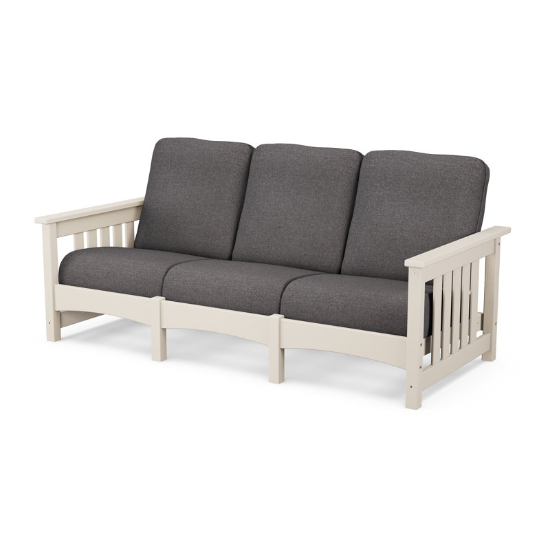 Club Mission Sofa, Sand Frame/Ash Charcoal Cushion