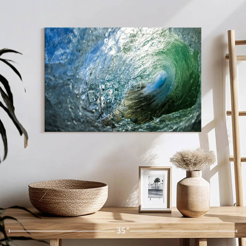 Gillard à l'intérieur de la vague océanique, H 16 po x l 24 po