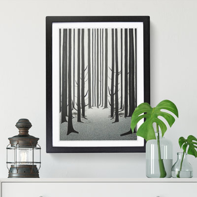 Winter Forest Illustration - Single Picture Frame Print
