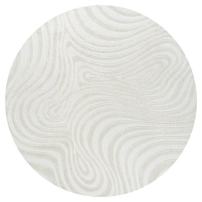 Maribo High-Low Abstract Groovy Striped Cream/Ivory Indoor/Outdoor Rug