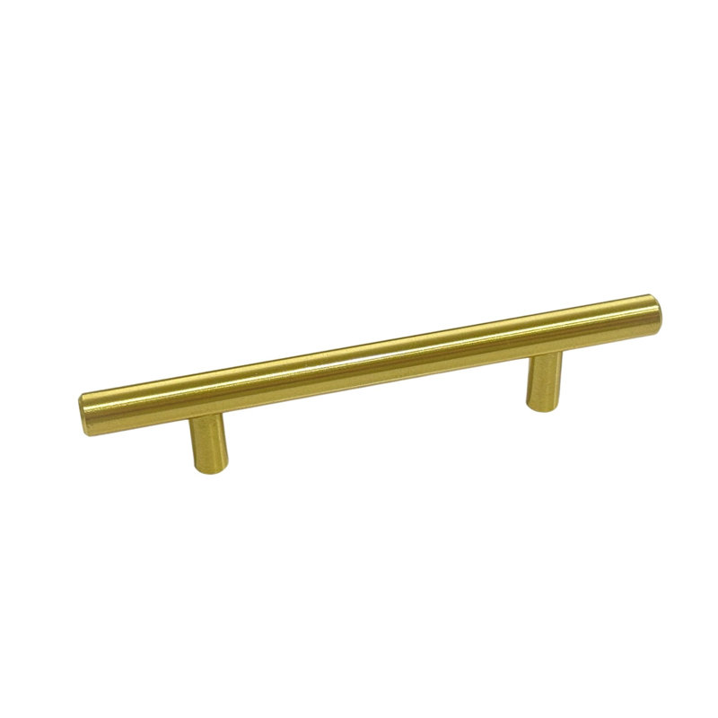 T Style Stainless Steel Bar Pull, Brushed Gold, 5 1/16"
