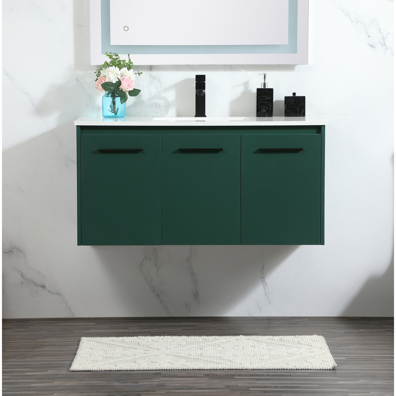 Goodfellow 39.76'' Single Bathroom Vanity, Green