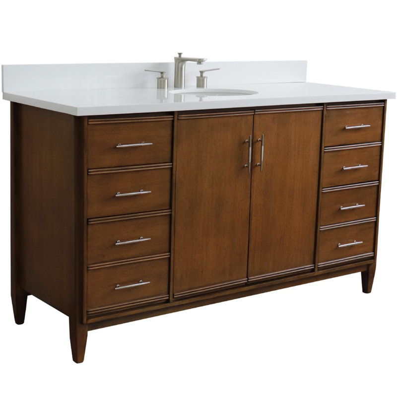 Ensemble de meuble-lavabo simple 61 po Cherina, Blanc