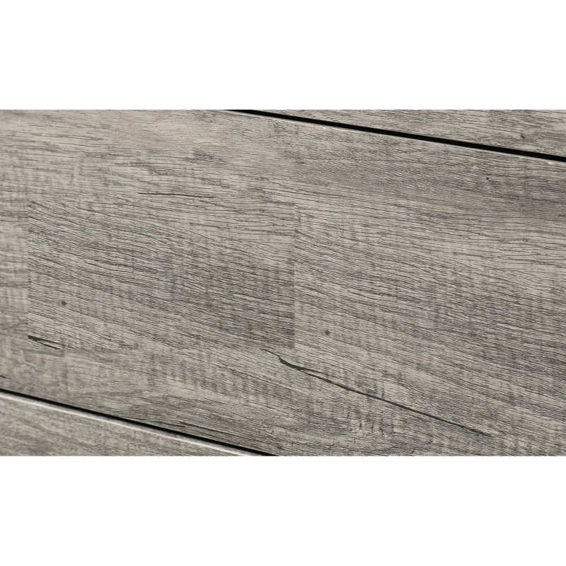Lit plateforme double gris contemporain avec tête de lit épurée, grain de bois, assemblage simple, finition grain de boîte, un pour la chambre à coucher, aucun ressort nécessaire