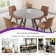 35.4'' Round Dining Table Set, Modern Kitchen Table with 4 Dining Chairs(1 Table 4 Chairs)