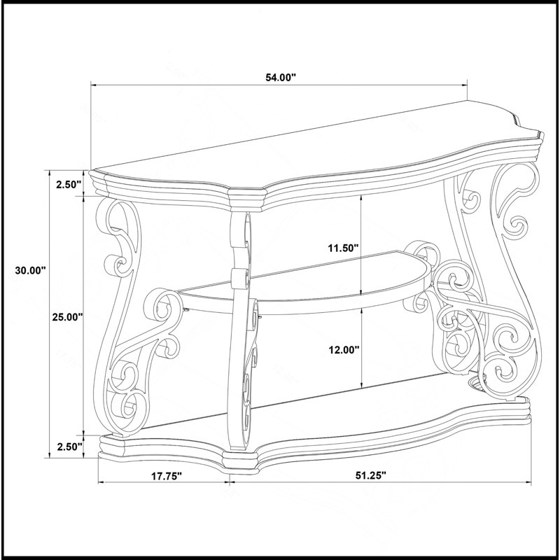 Console à 2 tablettes Gretta Merlot