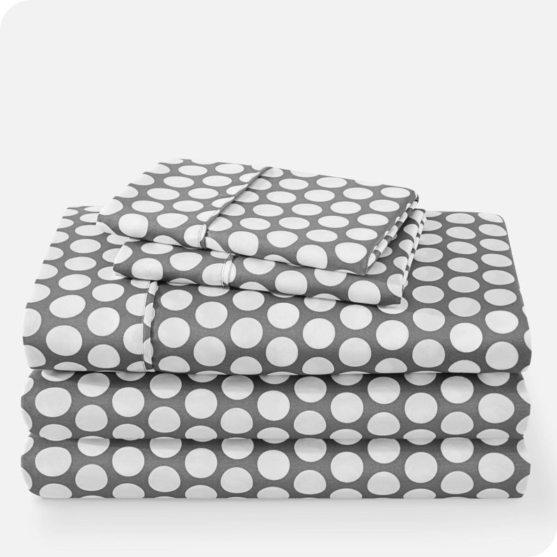 Ensemble de draps 100% coton, Blanc / Minuit, Ensemble de draps pour lit simple avec un drap-hou