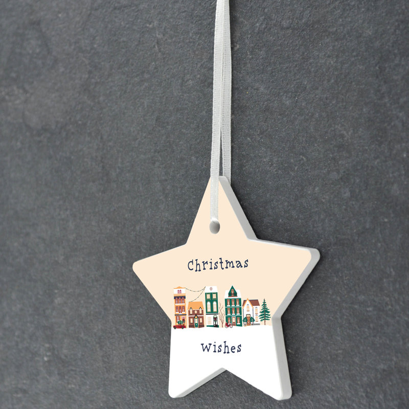 Xmas Christmas Wishes Star Shaped Ornament