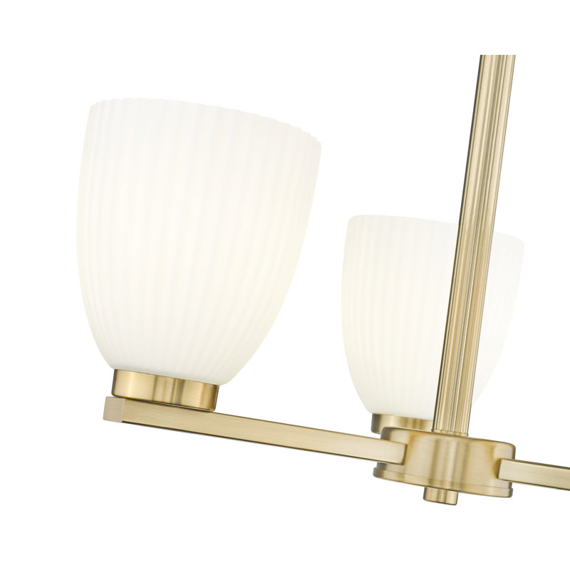 Lustre moderne Mateo, H 21,25 po x l 19,25 po x P 19,25 po, Doré, Trois lumières