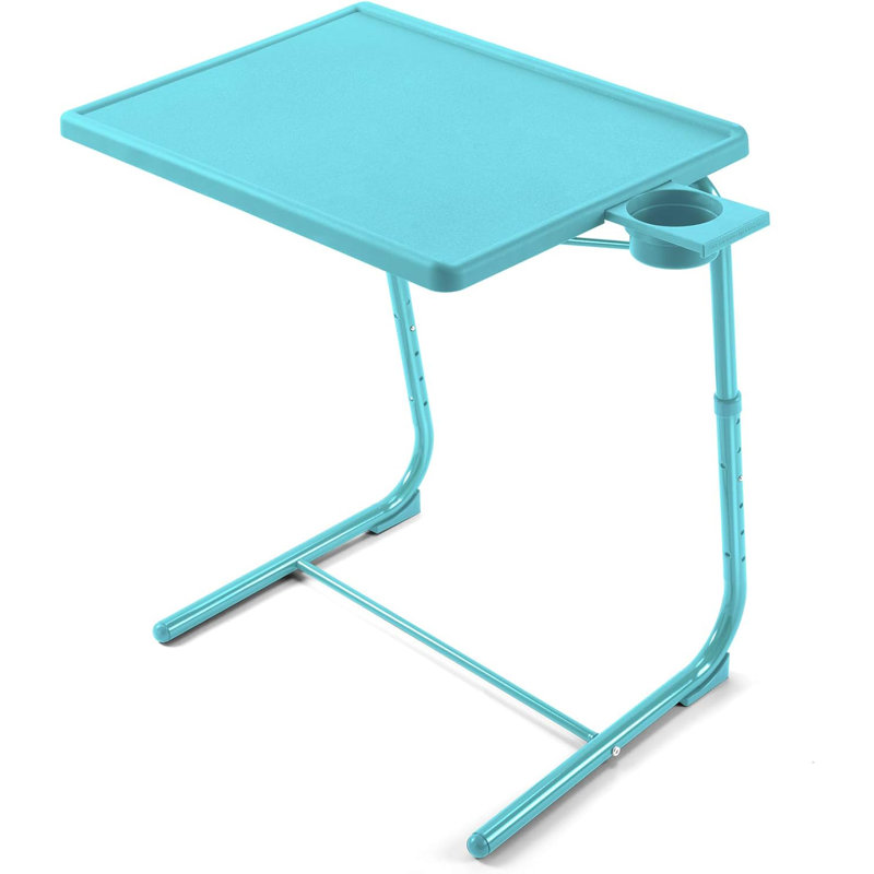 Table télé réglable - plateau télé pour lit et canapé, table pliante confortable avec 6 réglages de hauteur et 3 angles d'inclinaison