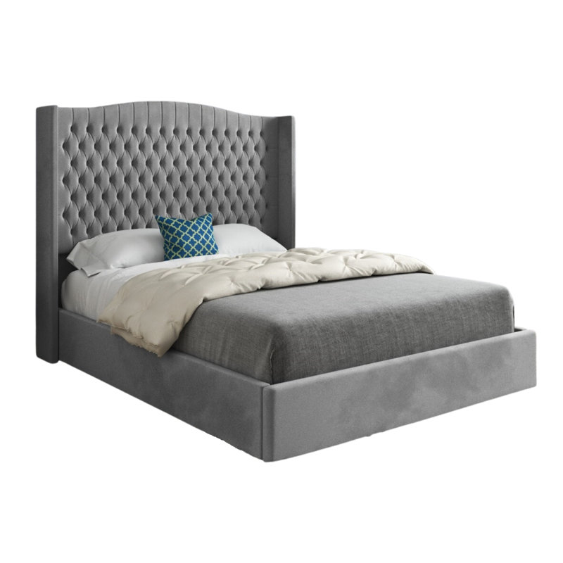 Aldermary Upholstered Bed, Grey, Double (4'6)