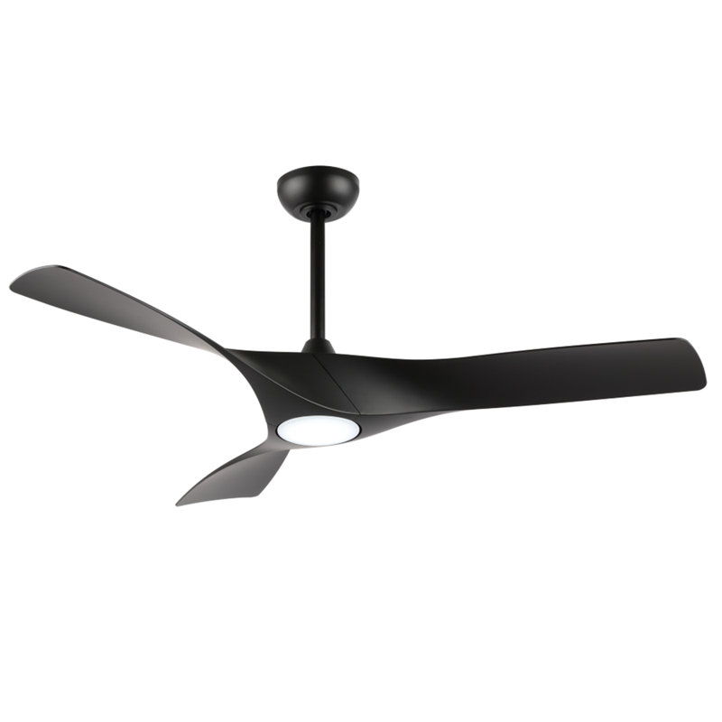 52'' Black Indoor Ceiling Fan with LED Light and Remote