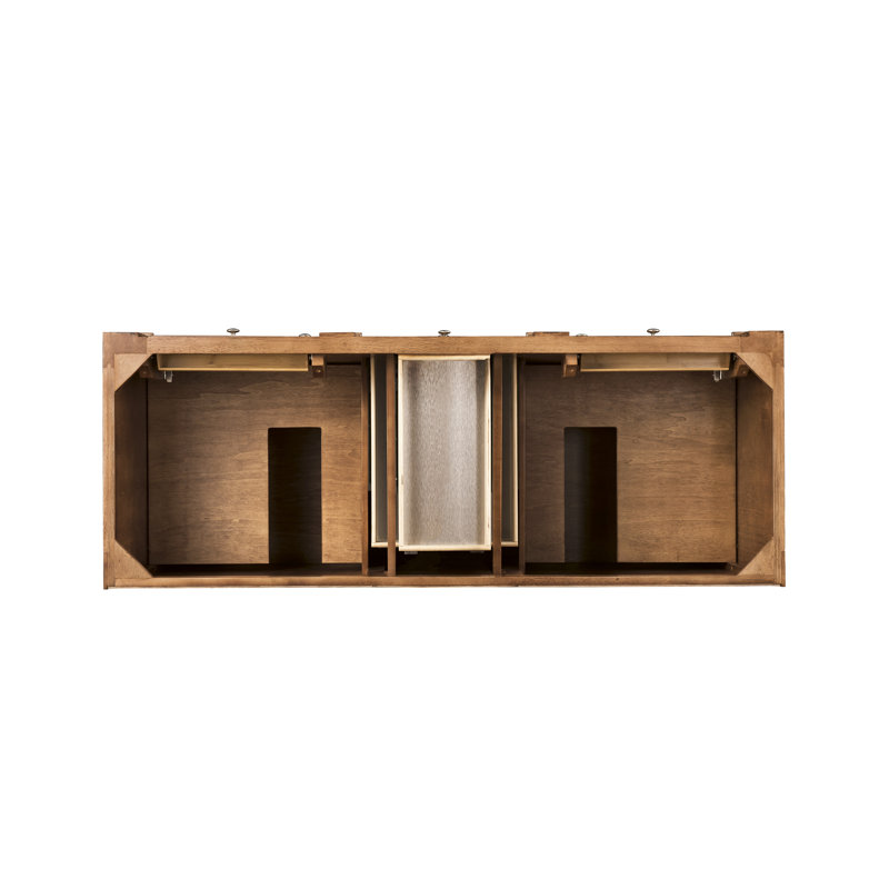 Bristol 60'' W Double Vanity, Saddle Brown, Eternal Jasmine Pearl