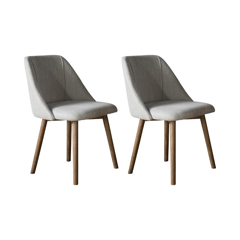 Collett 40cm H Polyester Blend Upholstered Side Chair in Grey, Neutral Grey