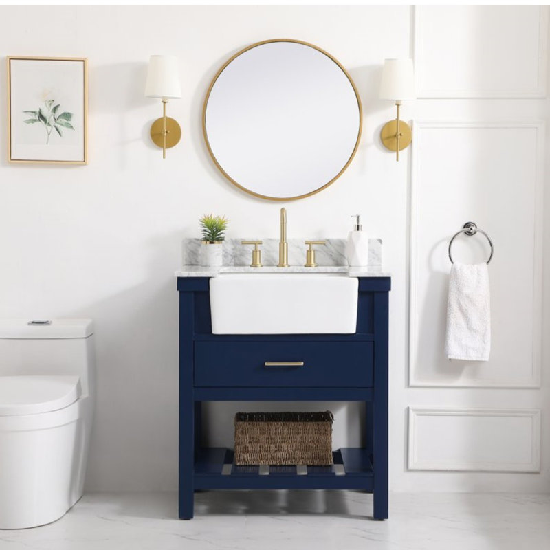 Meuble-lavabo simple 30 po Pelaghia, Bleu