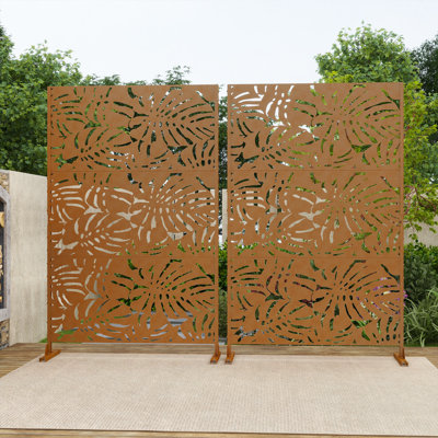 Helary Outdoor Privacy Screen Freestanding with Panels for Patio Fence