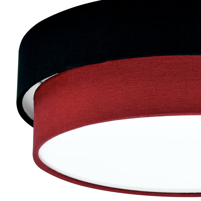 Avory Fabric Flush Mount, Black / Red