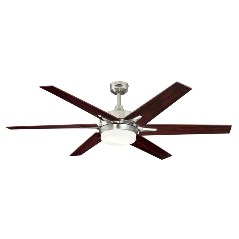 60" Smart Ceiling Fan with Dimmable LED Light, Brushed Nickel