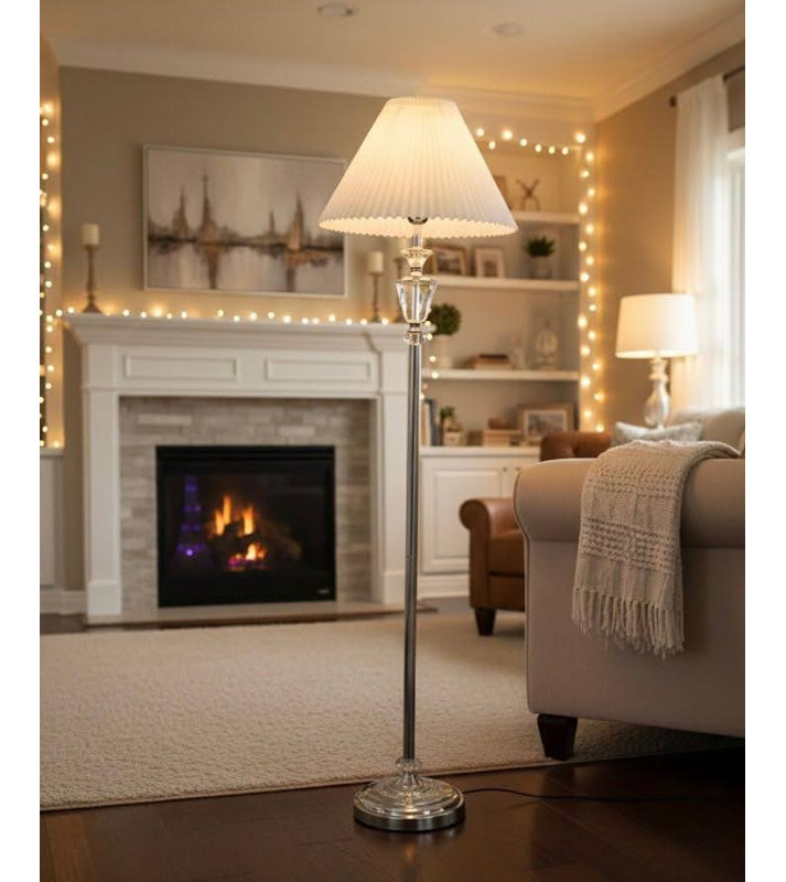 Lampe sur pied moderne en métal et cristal 59 x 17