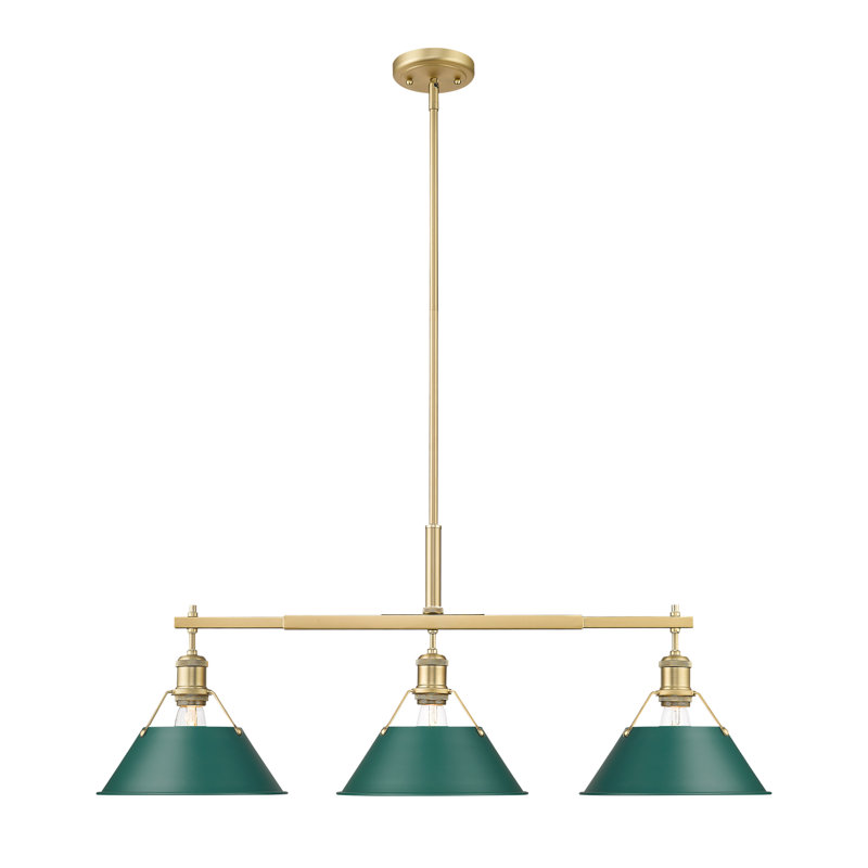 Luminaire suspendu linéaire 3 lumières Alezay, Bronze champagne brossé