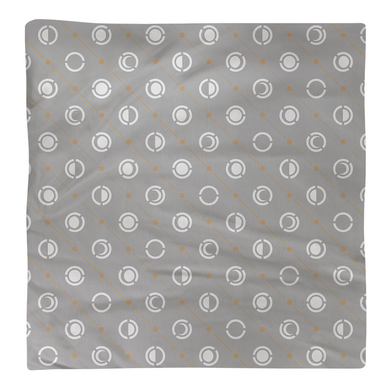 Noira Gothard Cotton Geometric Square Napkin, 0.1" H x 10" W x 10" D, Dark Gray/Yellow, Poly Twill