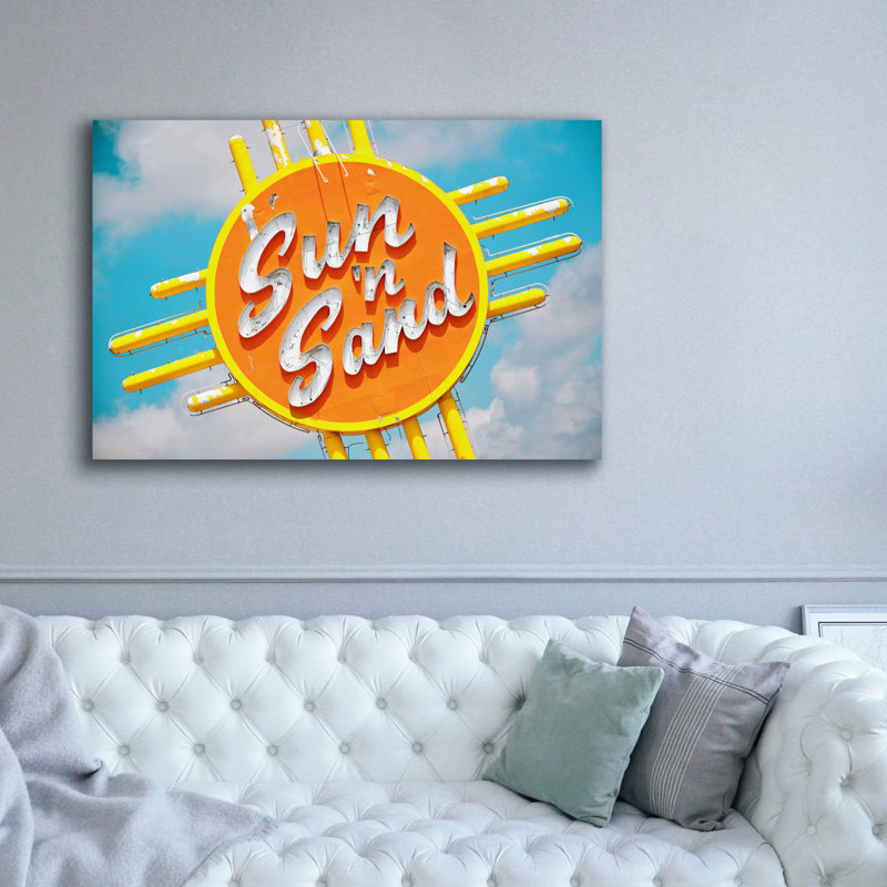 «Sun N Sand No. 2» par Carlos Vargas, art mural sur toile, H 40 po x l 60 po x P 1,5 po