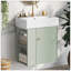 Meuble-lavabo flottant 21,6 po avec lavabo en céramique, rangement à gauche-1662933524
