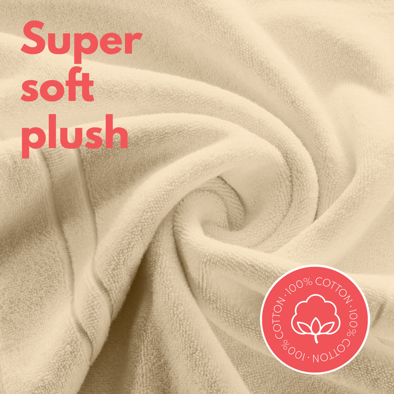 100% Cotton Bath Mat, 34", 22", Sand