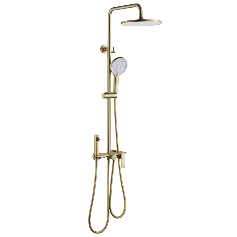 Système de douche complet à pression équilibrée en laiton massif 46,3 po avec valve brute
